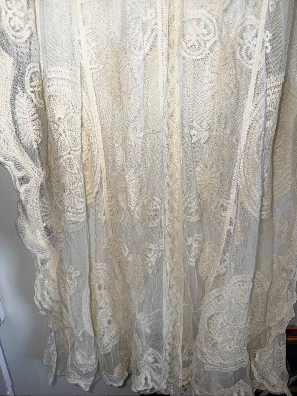 Sheer Lace Boho Maxi Cover-Up - Cream - Picture 6 of 7
